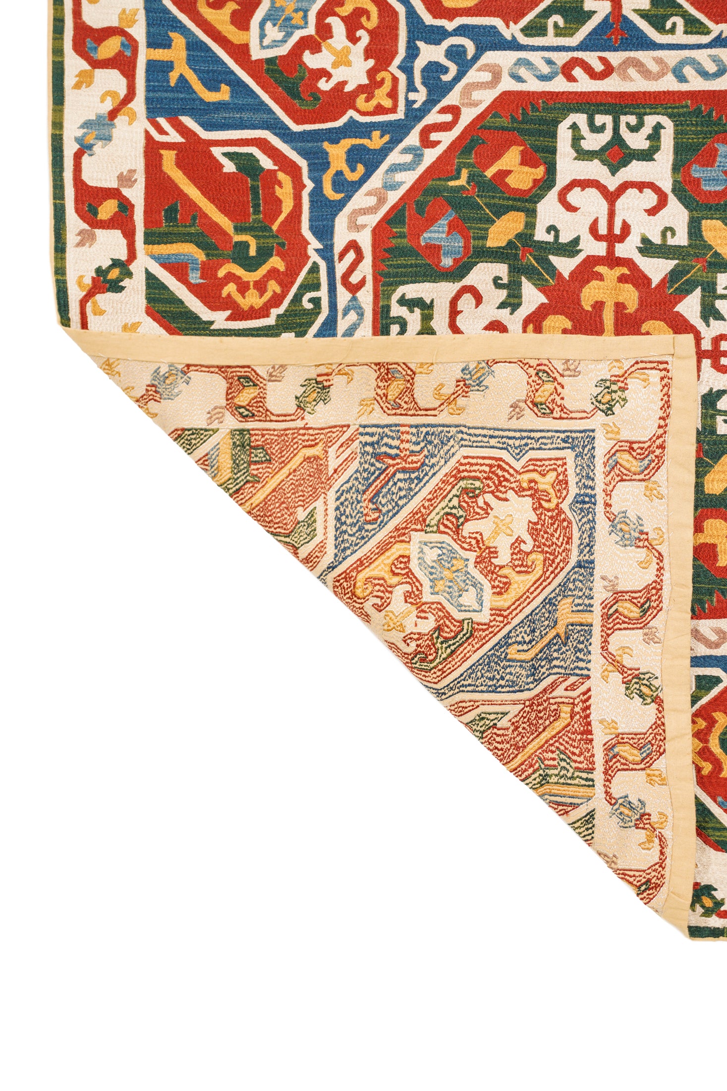 Vintage Dagestani Kaitag Silk Embroidery 2'5" x 2'3"