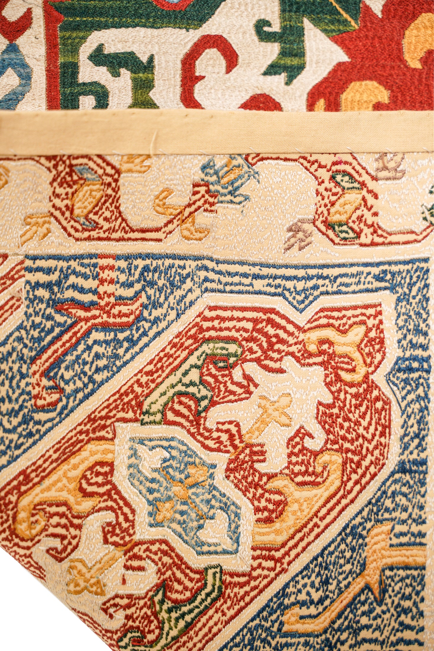 Vintage Dagestani Kaitag Silk Embroidery 2'5" x 2'3"