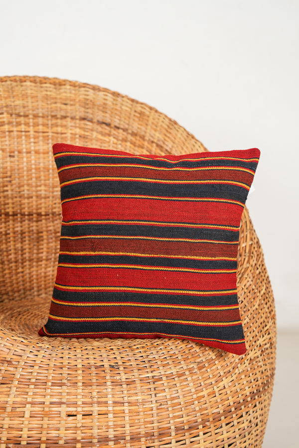 vintage caucasian Jajim cushion 1'4" x 1'4"