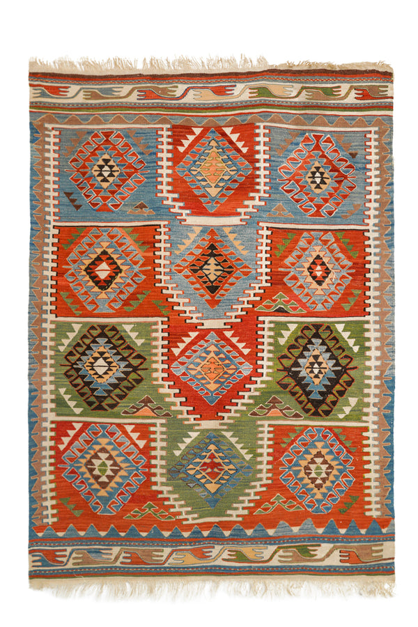 Vintage Turkish Tribal Kilim 5'7" x 4'3"