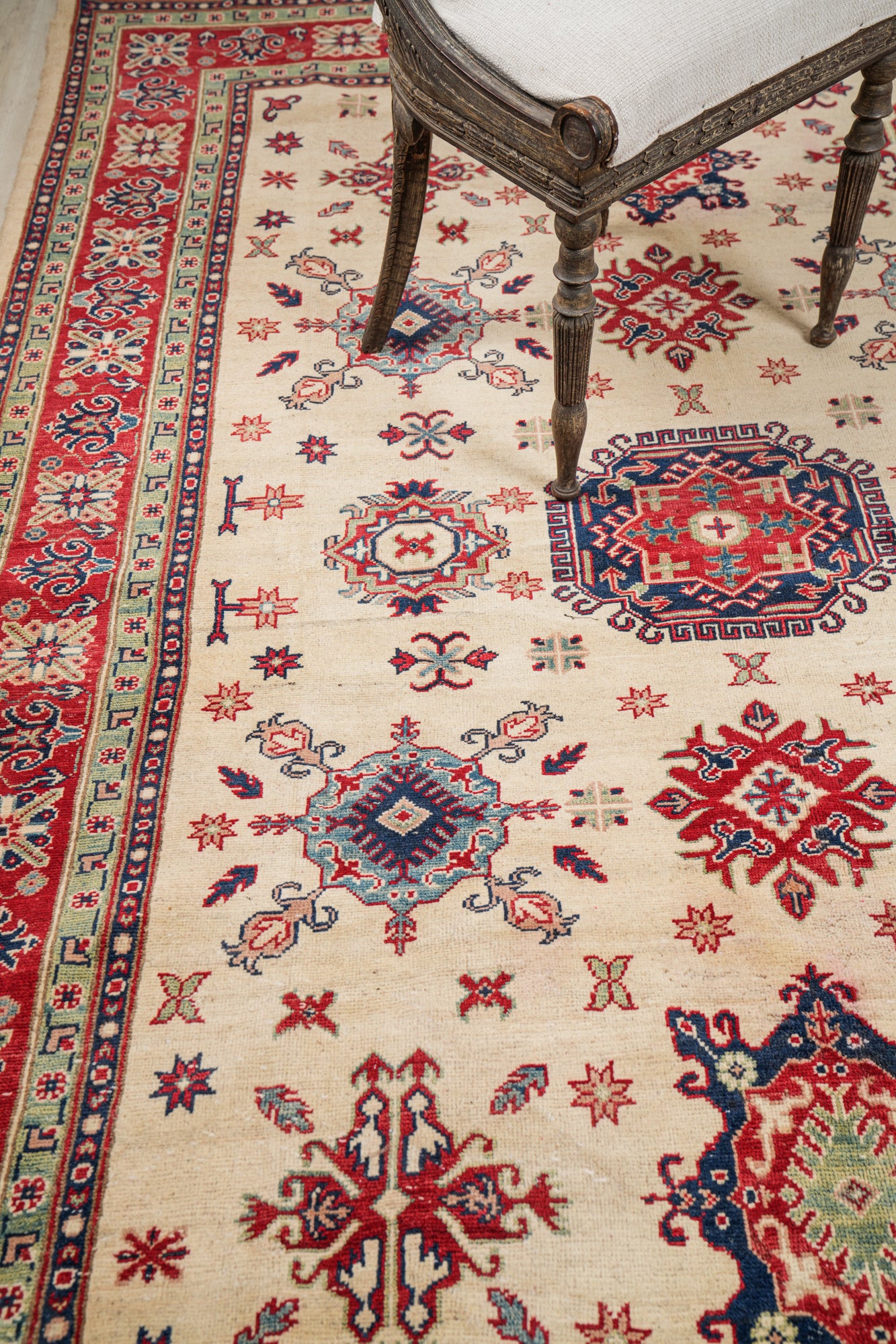 Vintage Afghan Kazak Rug 9'5" x 6'8"