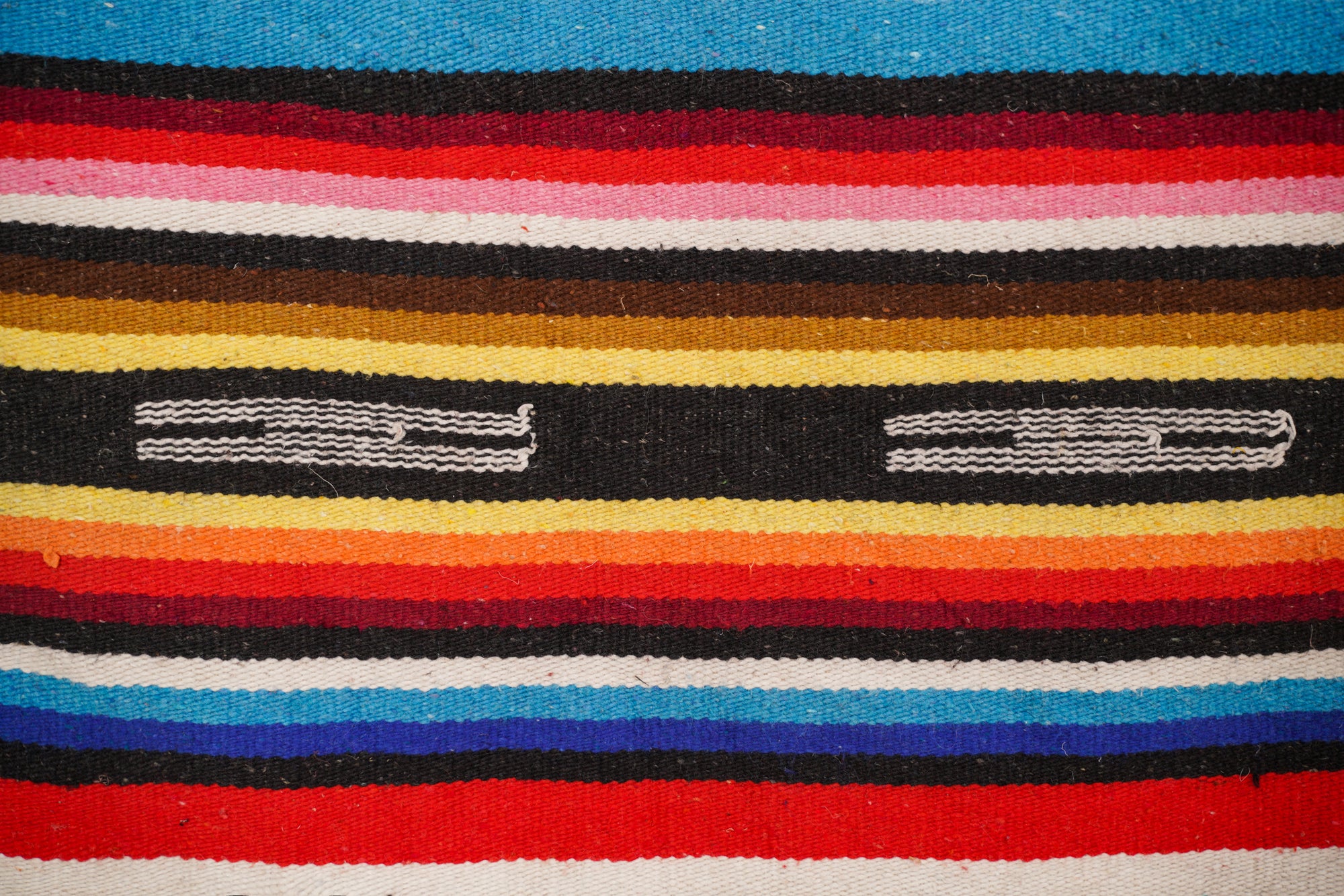 Vintage Mayan Aztec Wool Kilim 7'2" x 4'5"