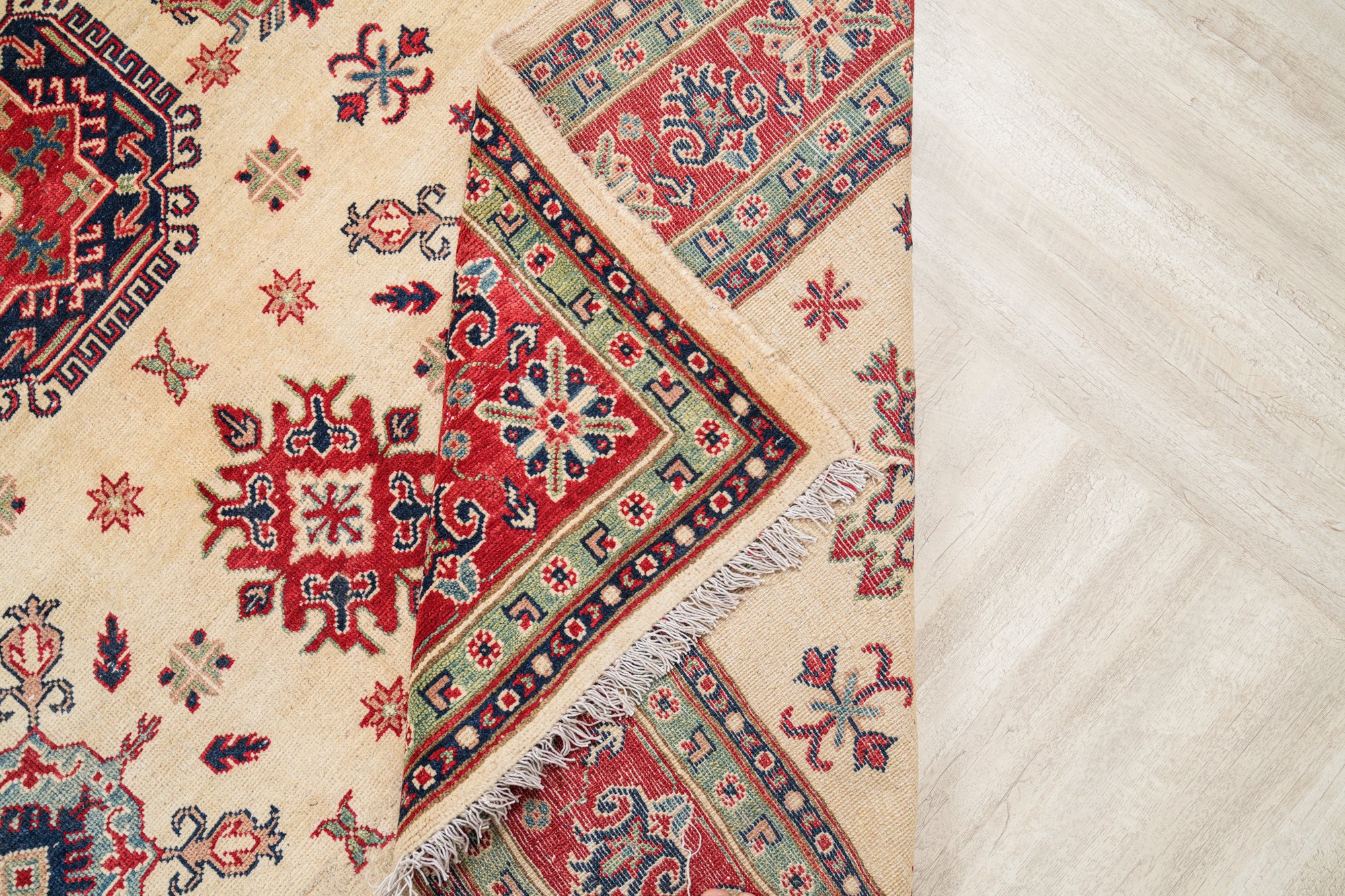 Vintage Afghan Kazak Rug 9'5" x 6'8"