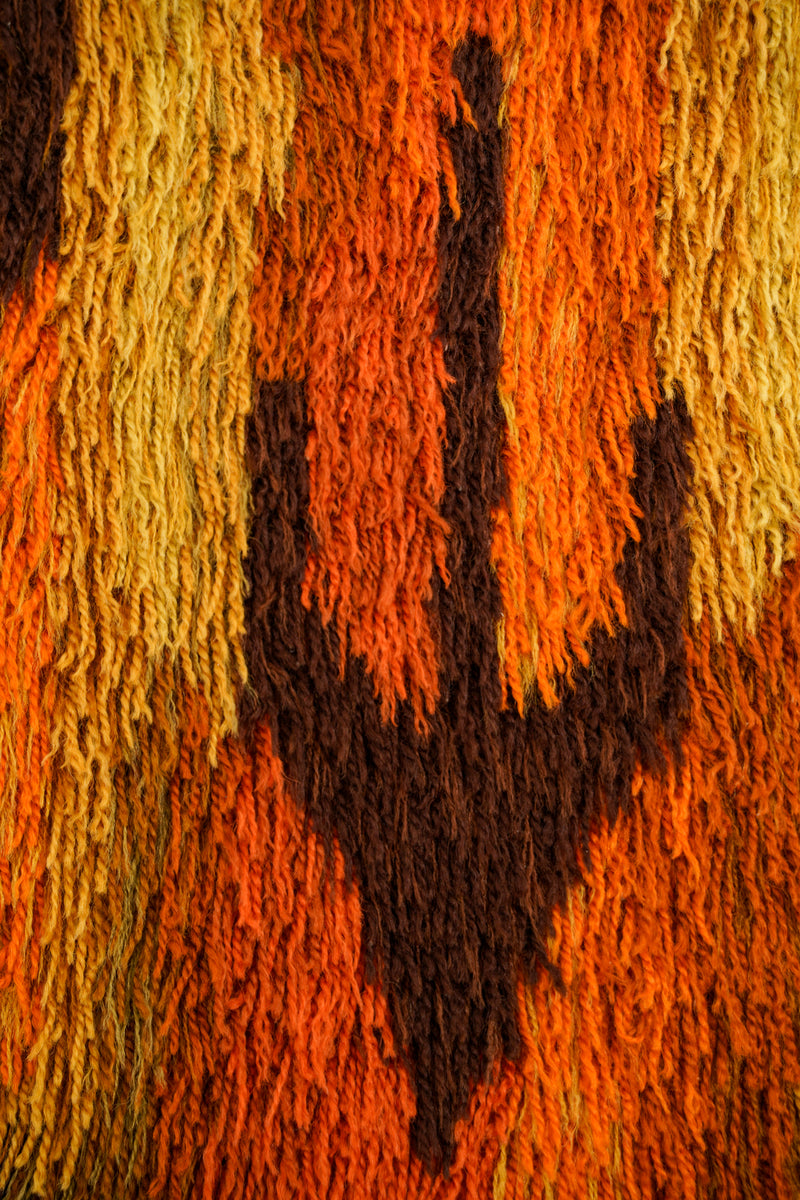 Vintage Sacandinavian rya rug 3'4" x 2'