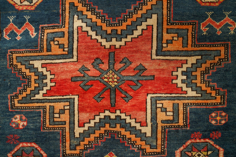 Antique Southern Central Caucasian Lesghi Rug 9'2"x 5'9"