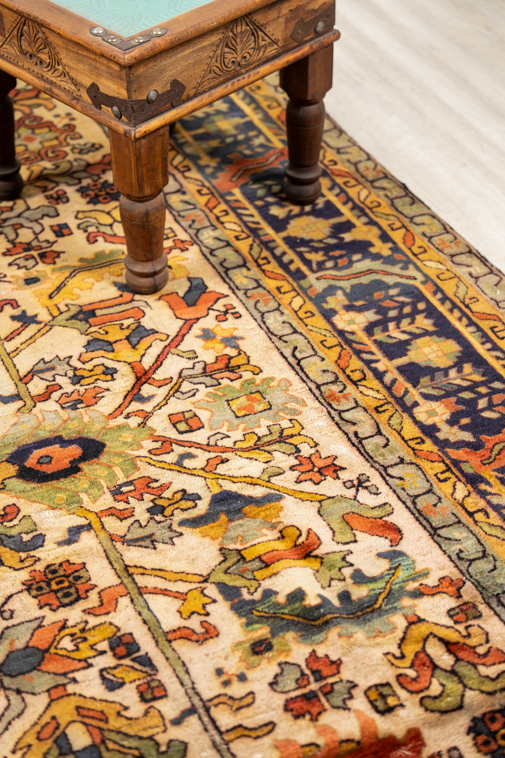 Antique German Hand-Hooked Rug  12'x 9'