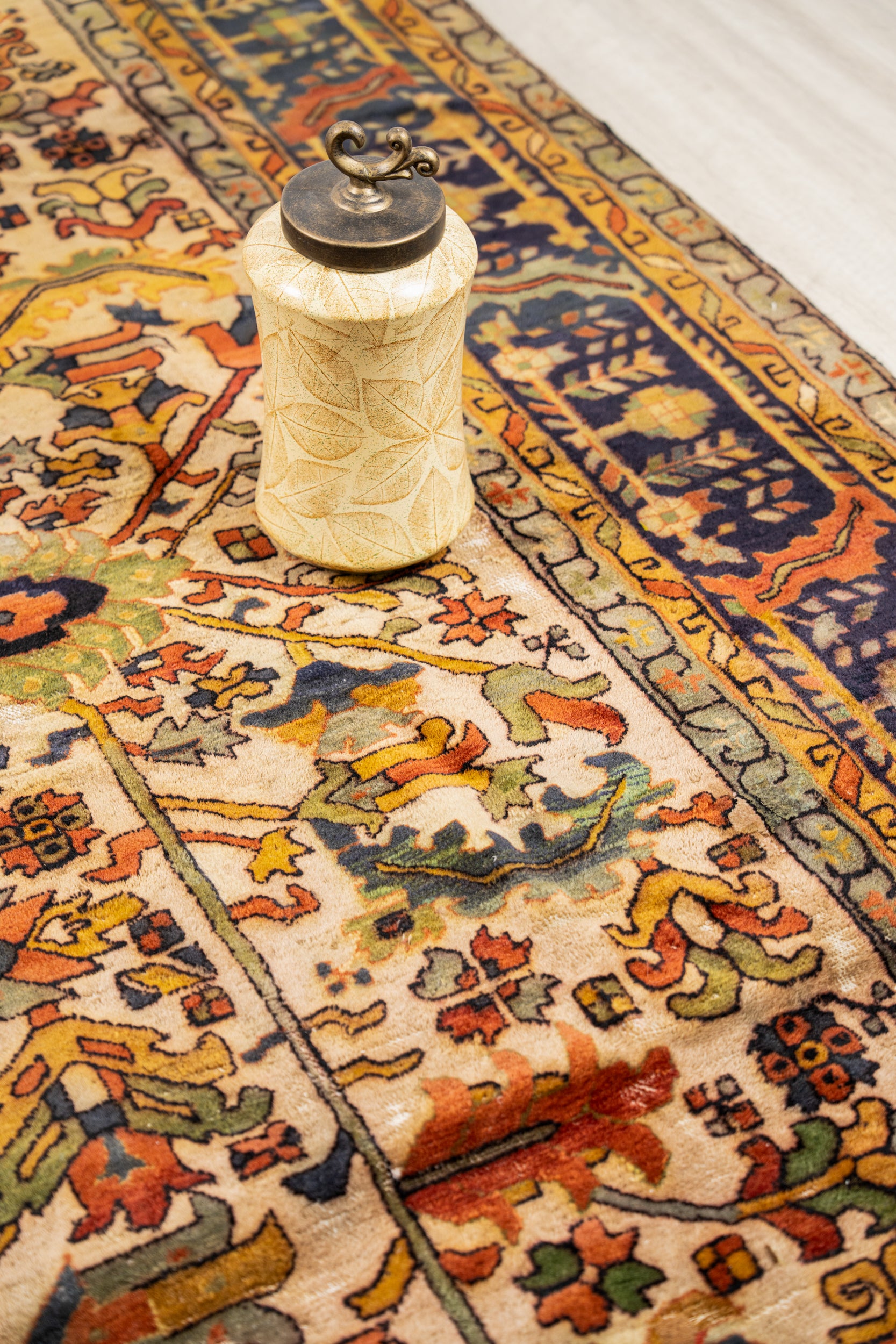 Antique German Hand-Hooked Rug  12'x 9'