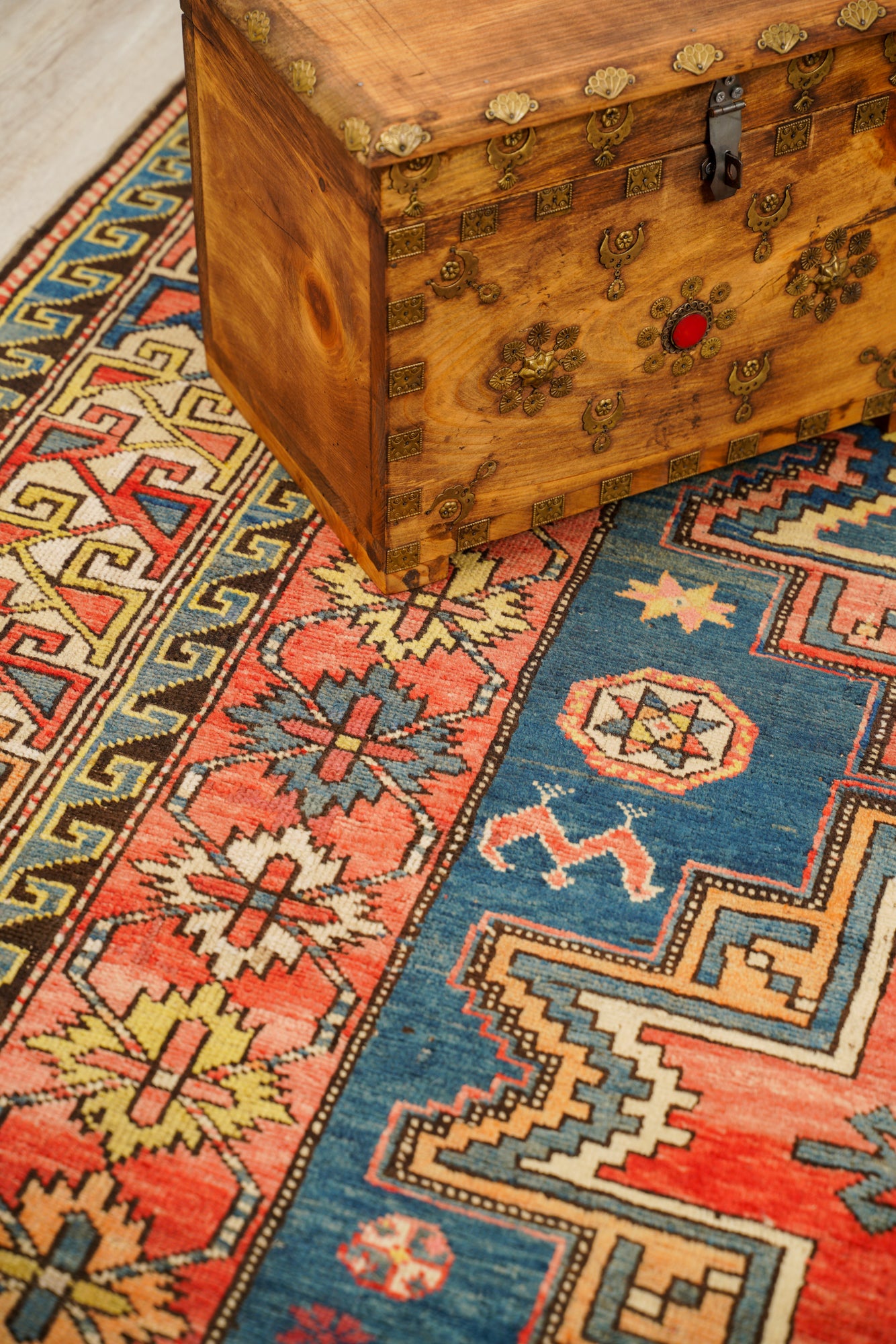 Antique Southern Central Caucasian Lesghi Rug 9'2"x 5'9"