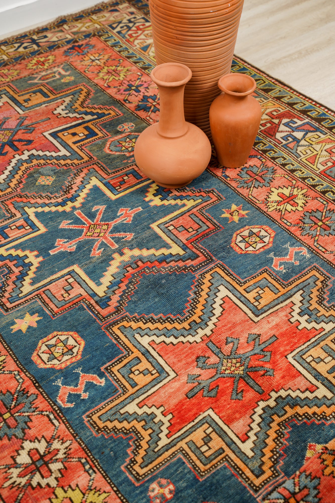 Antique Southern Central Caucasian Lesghi Rug 9'2"x 5'9"