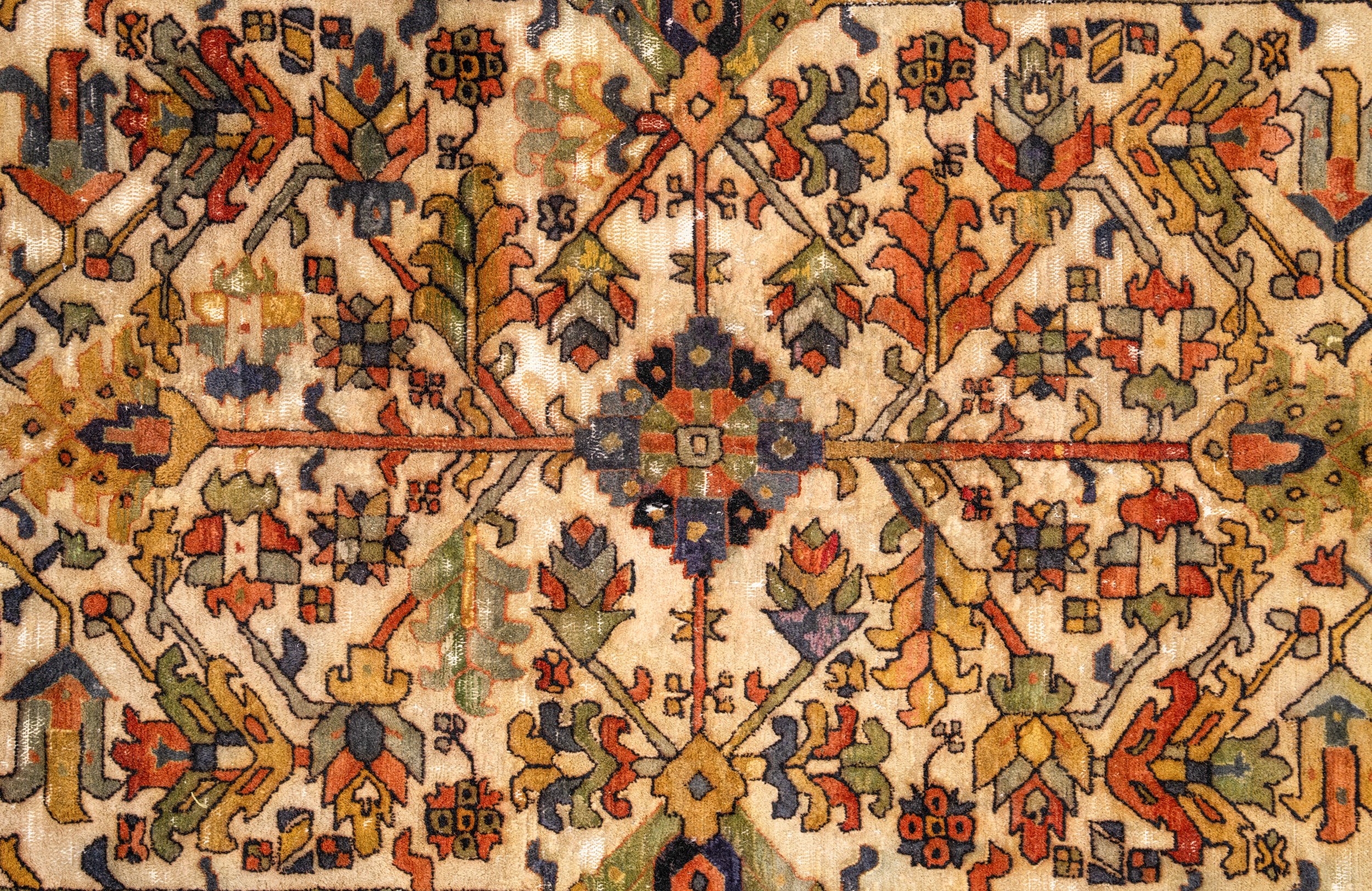 Antique German Hand-Hooked Rug  12'x 9'