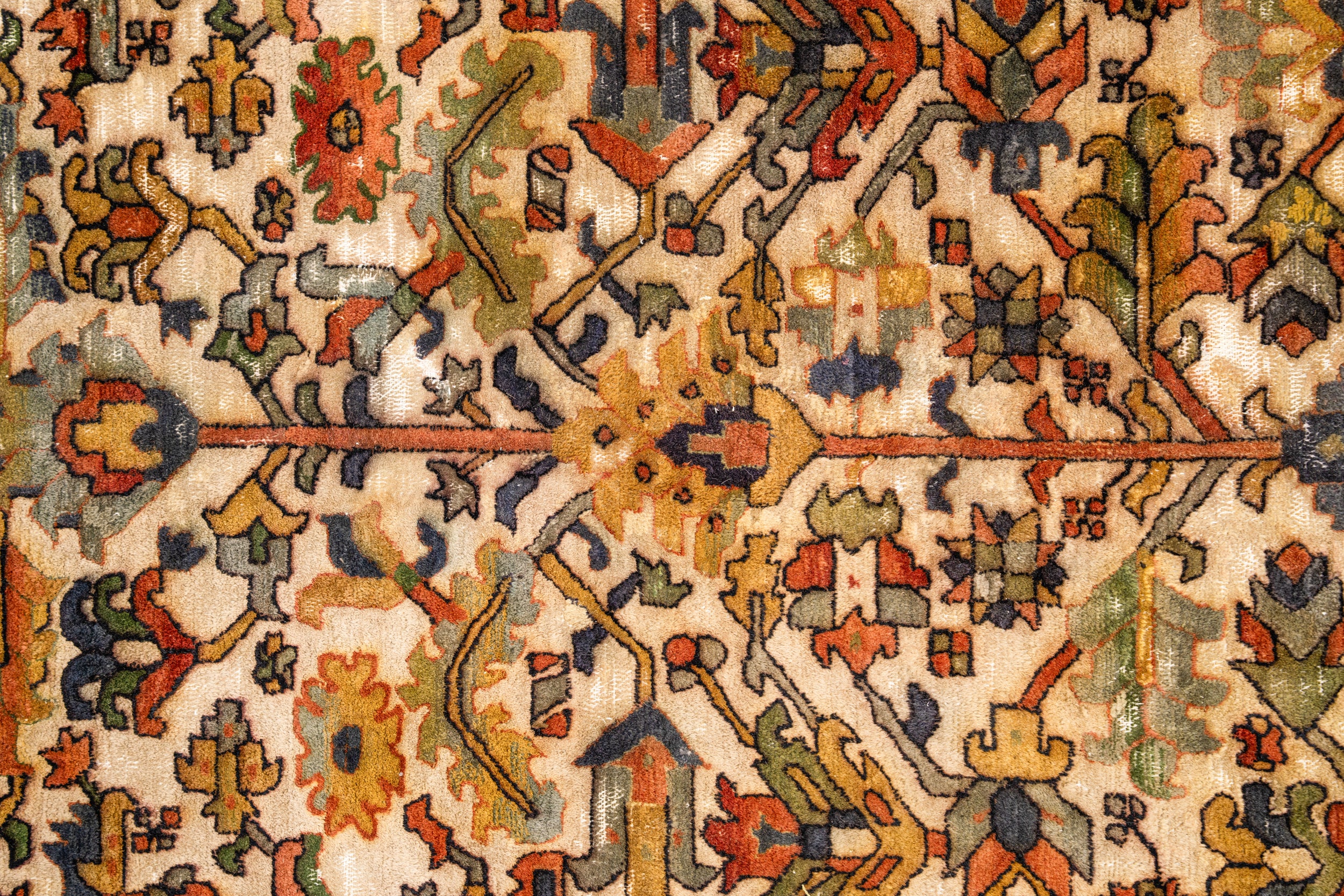 Antique German Hand-Hooked Rug  12'x 9'