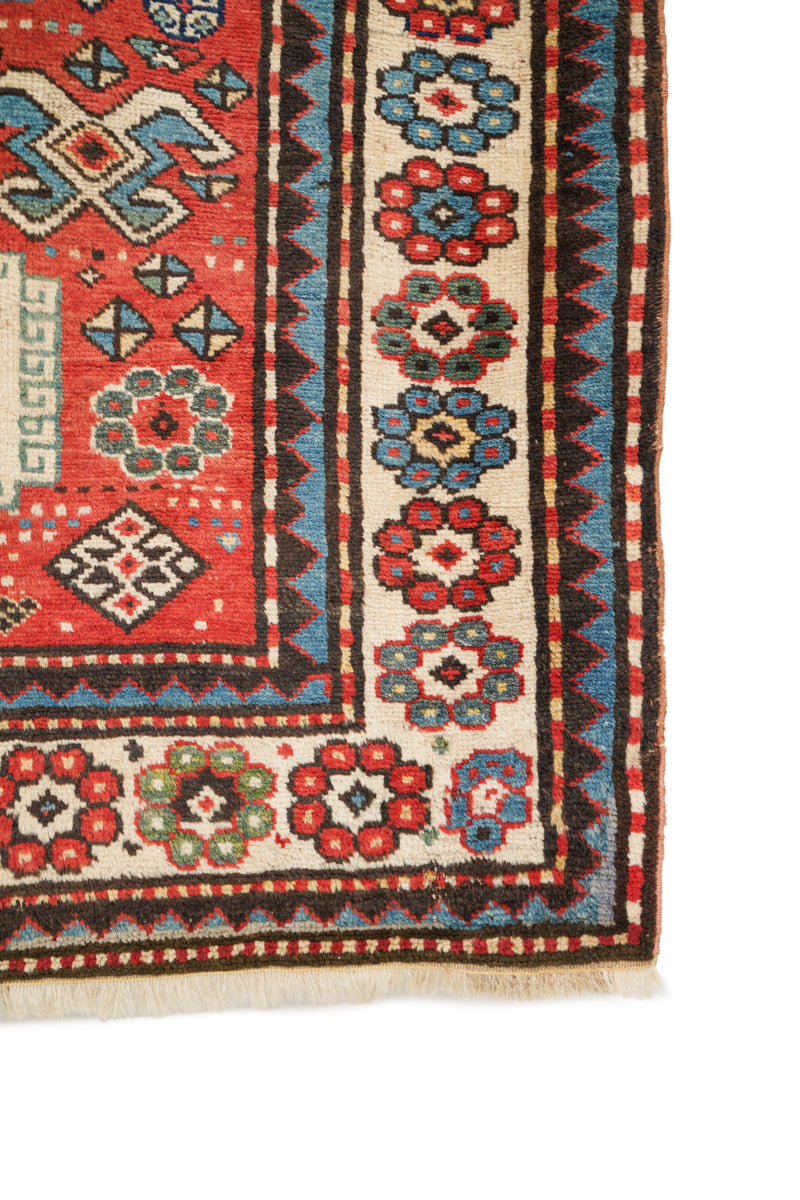 Antique Caucasian Kazak Rug 7'7" x 3'9"
