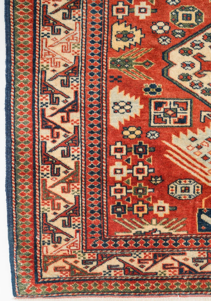 Vintage Turkish Shirvan Hallway Rug 9'6" x 3'