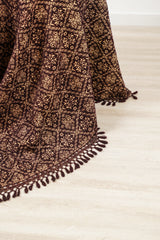Vintage Scandinavian Hand Loom Textile 5'9" x 4'6"
