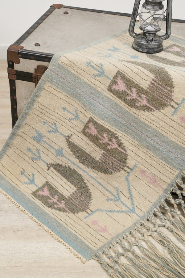 Vintage Swedish wool tapestry 3'5" x 1'10"