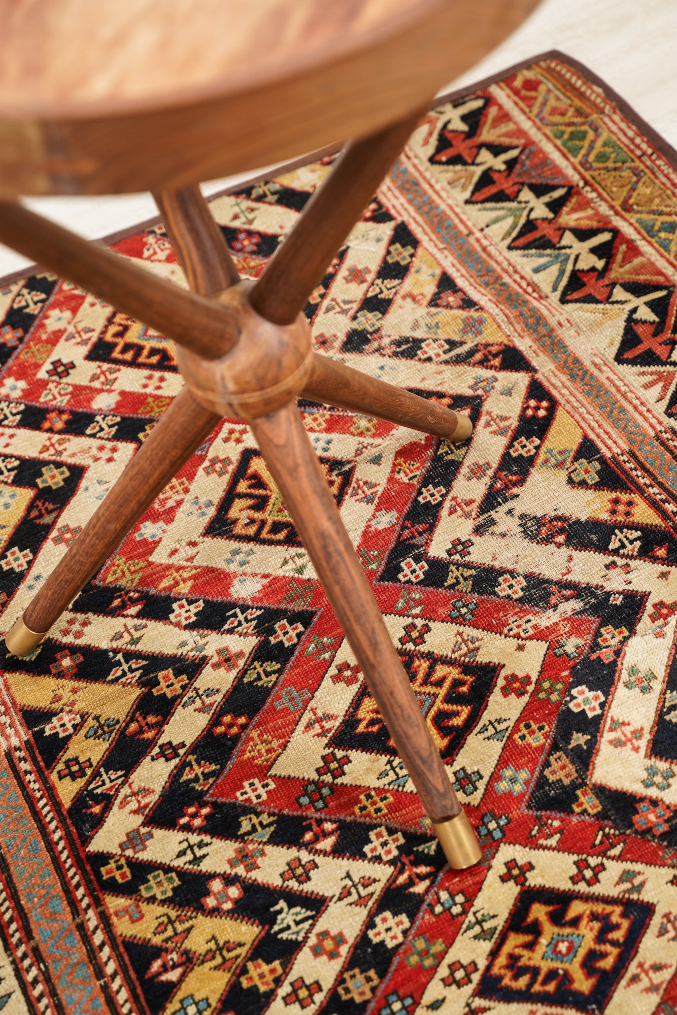Antique Caucasian Shirvan Maharamat Rug 3'8" x 3'1" (Fragment)
