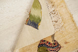 Vintage Egyptian Silk Nefertiti Rug 1' x 1'