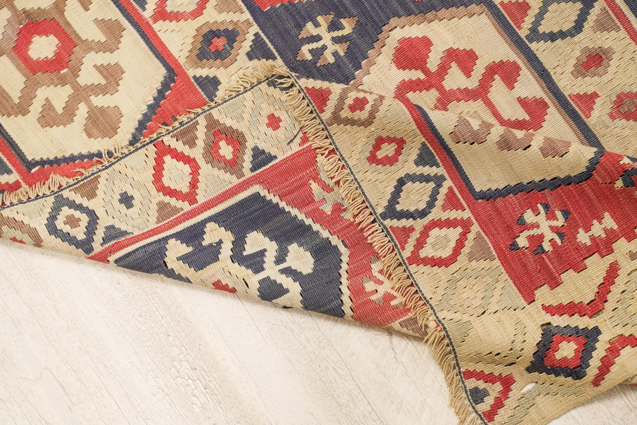 Vintage Rare Silk Turkish Sivas Kilim 5'3" x 3'7"