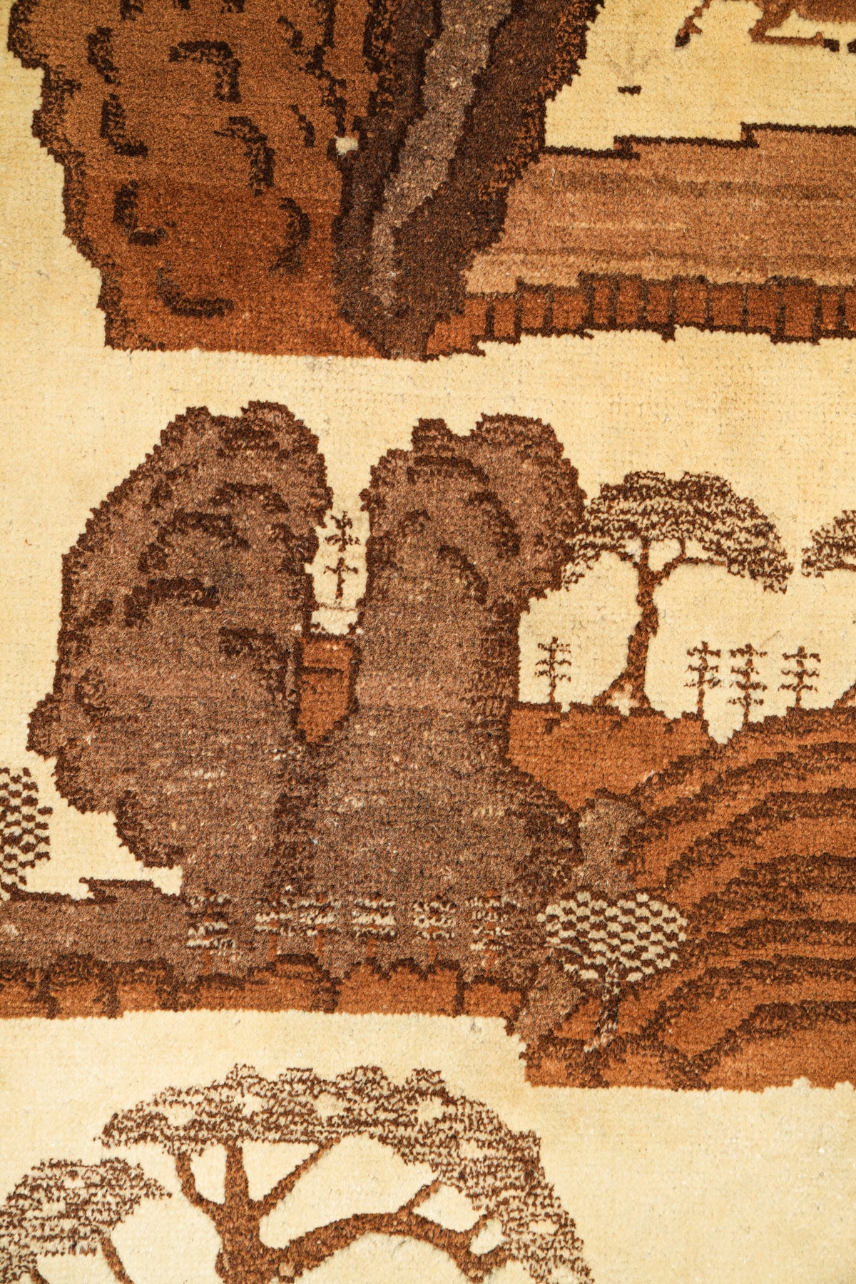 Antique Mongolian Landscape Rug 5'3" x 3'