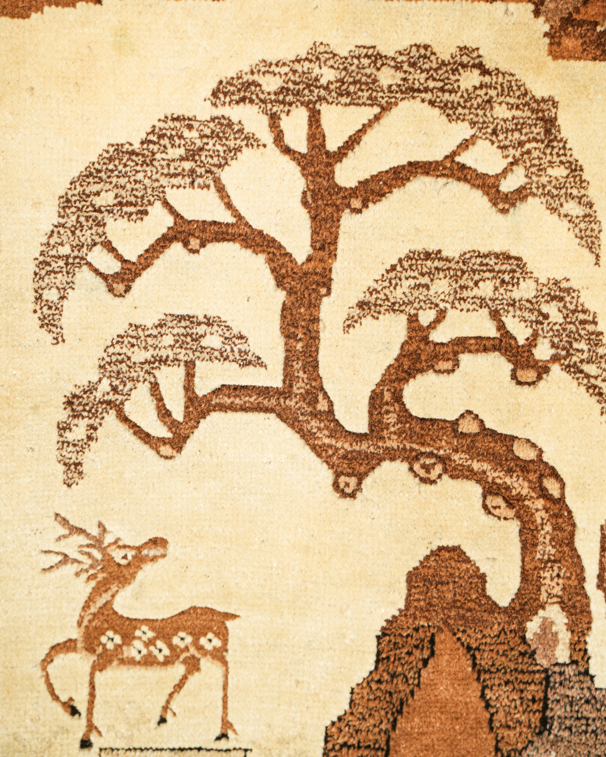 Antique Mongolian Landscape Rug 5'3" x 3'