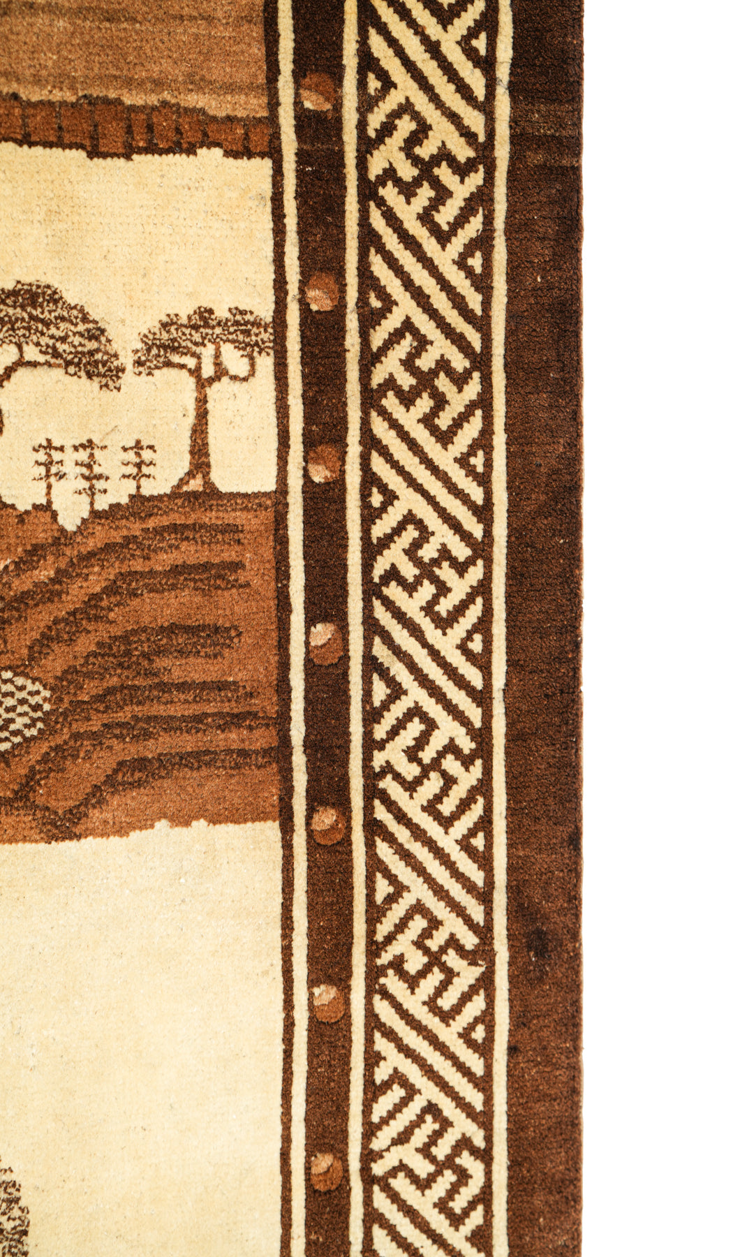 Antique Mongolian Landscape Rug 5'3" x 3'