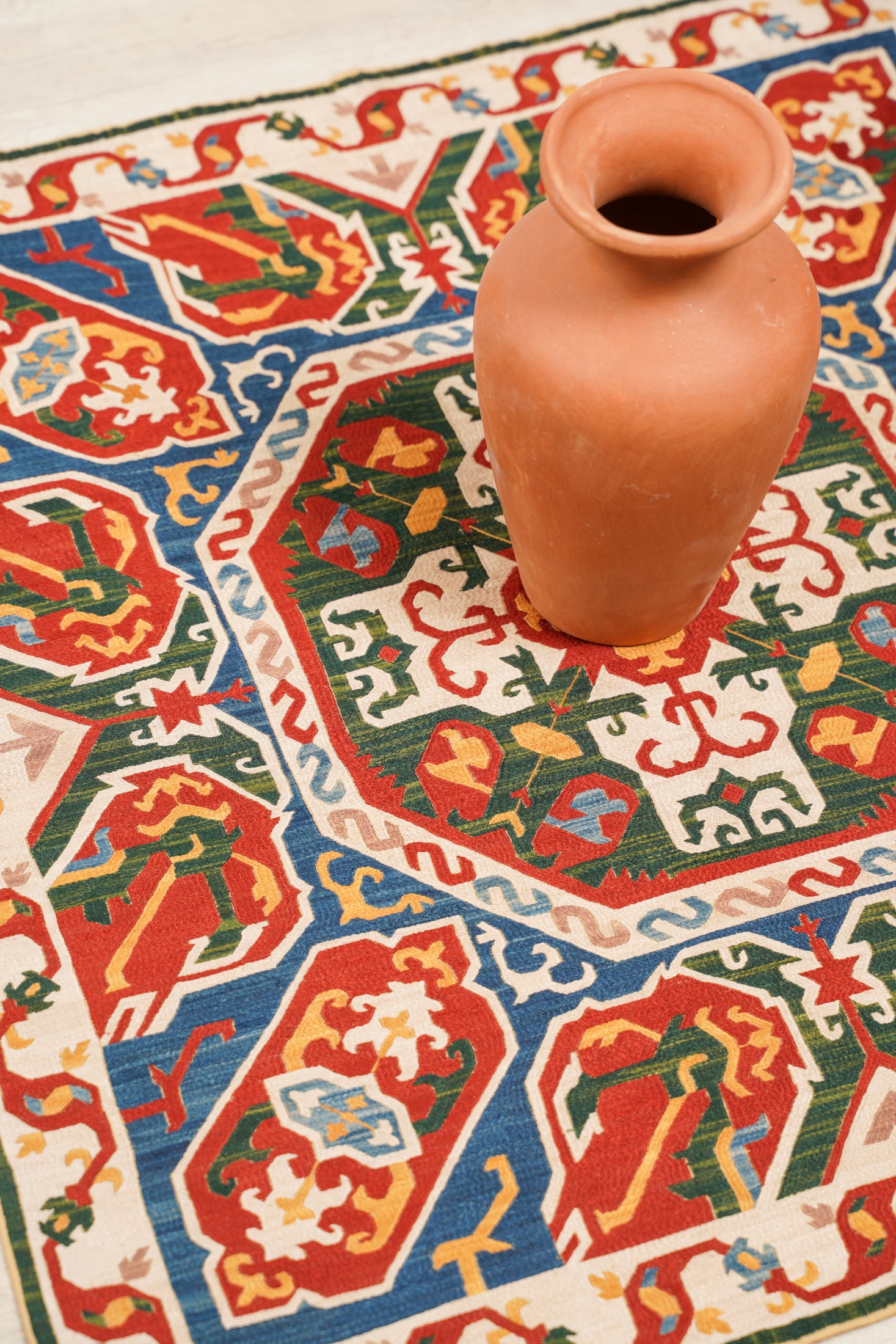 Vintage Dagestani Kaitag Silk Embroidery 2'5" x 2'3"