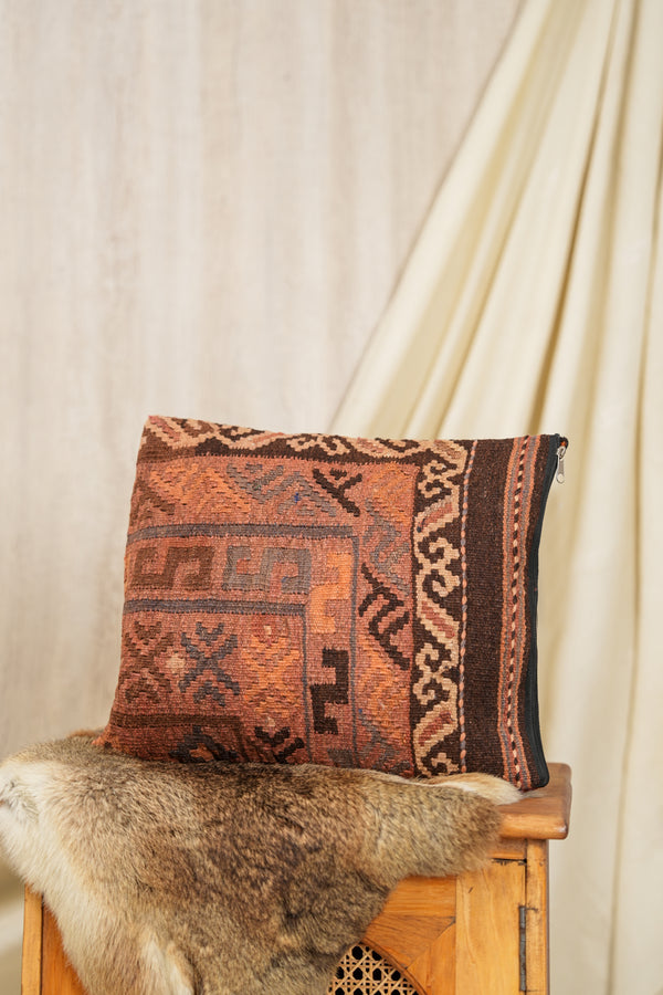 Vintage Turkmen tribal cushion 1'5" x 1'2"