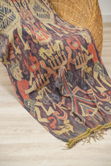Vintage Indonesian Sumba Ikat textile 7'4" x 2'5"