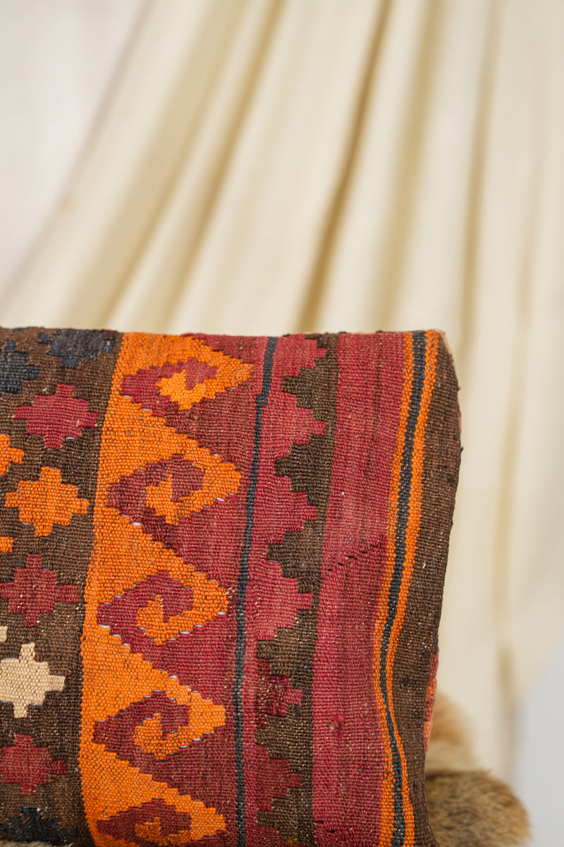 Vintage Turkmen tribal cushion 1'5" x 1'2"