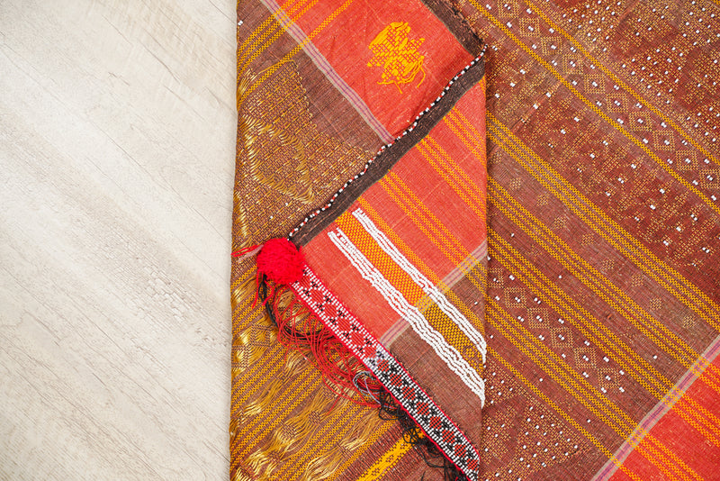 vintage indonesian Ulos Batak Textile 6'4" x 2'9"