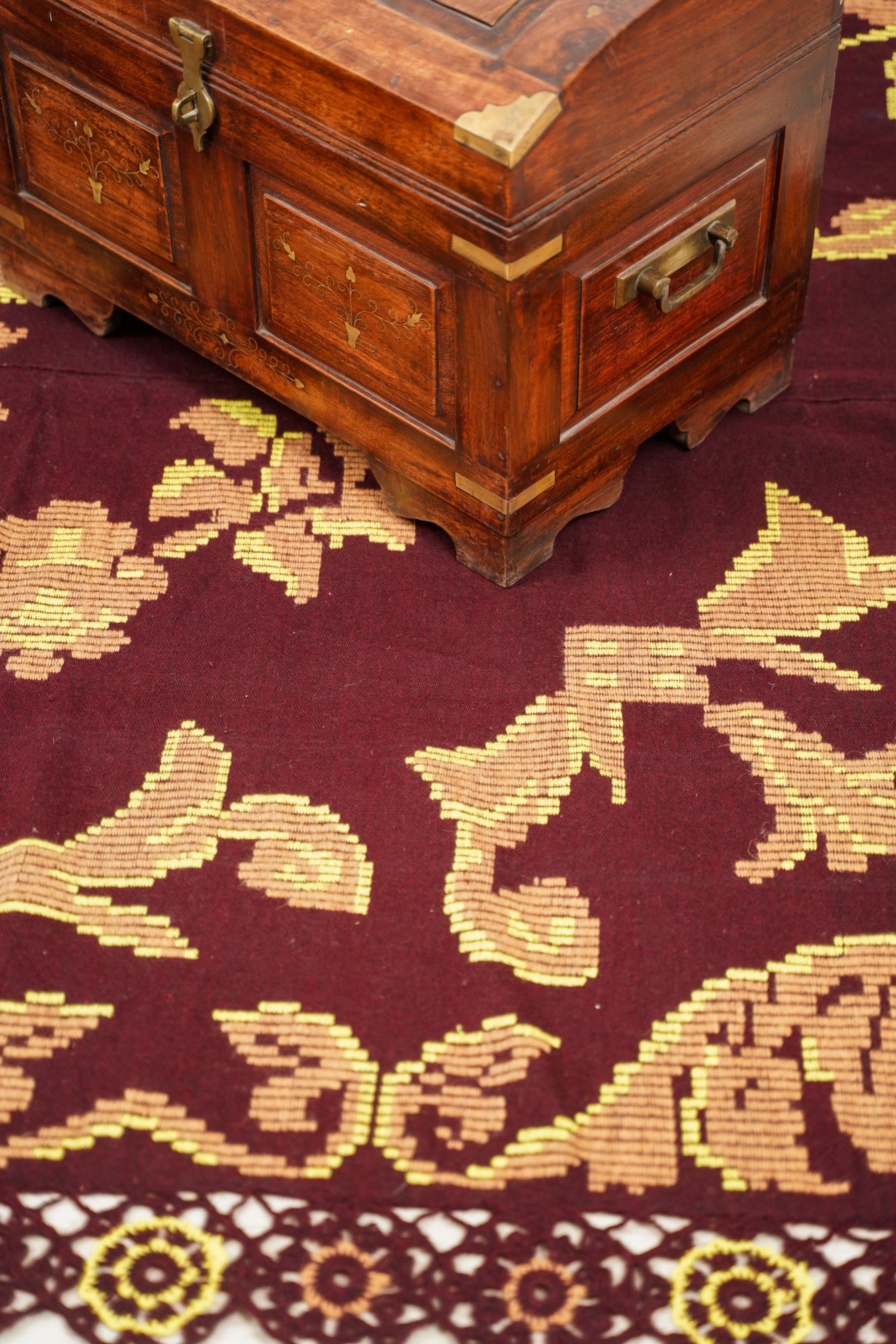 Vintage Romanian Embroidery textile 5'6" x 5'9"