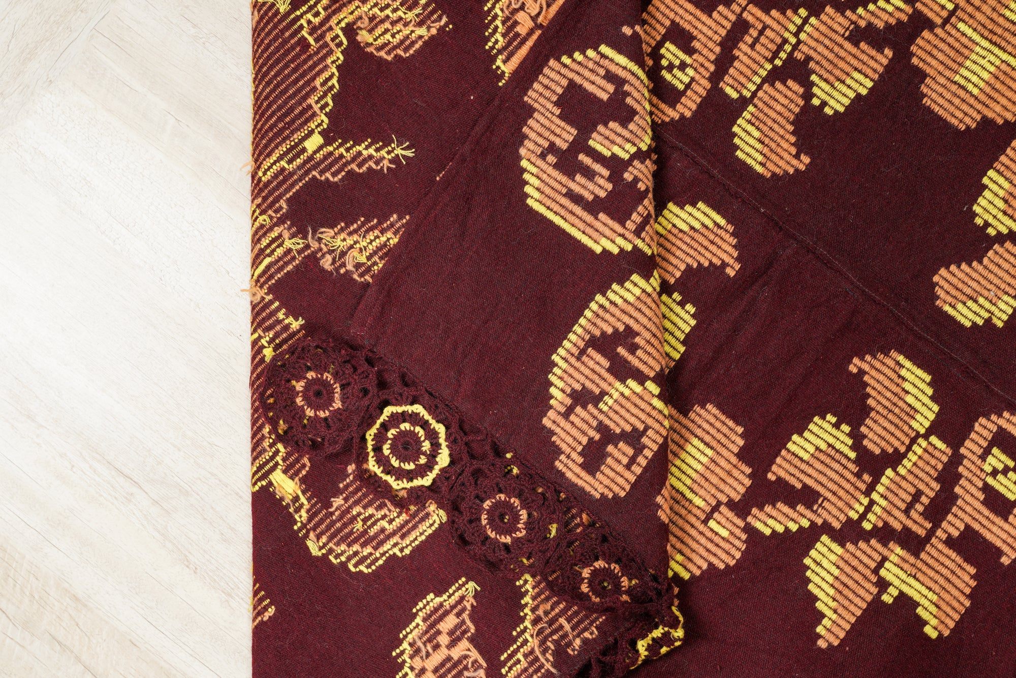 Vintage Romanian Embroidery textile 5'6" x 5'9"