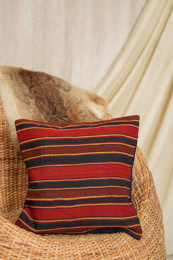 vintage caucasian jajim cushion 1'4" x 1'4"