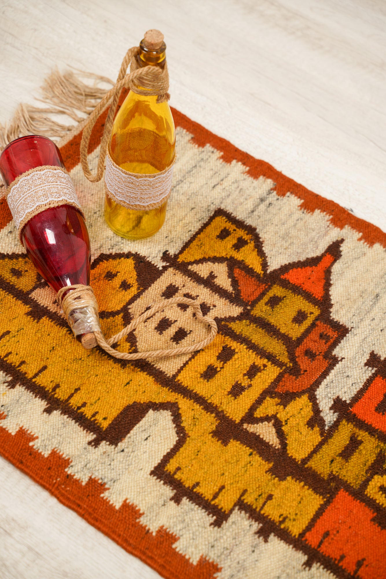 Vintage Polish Folklore Kilim 3'9" x 1'7"