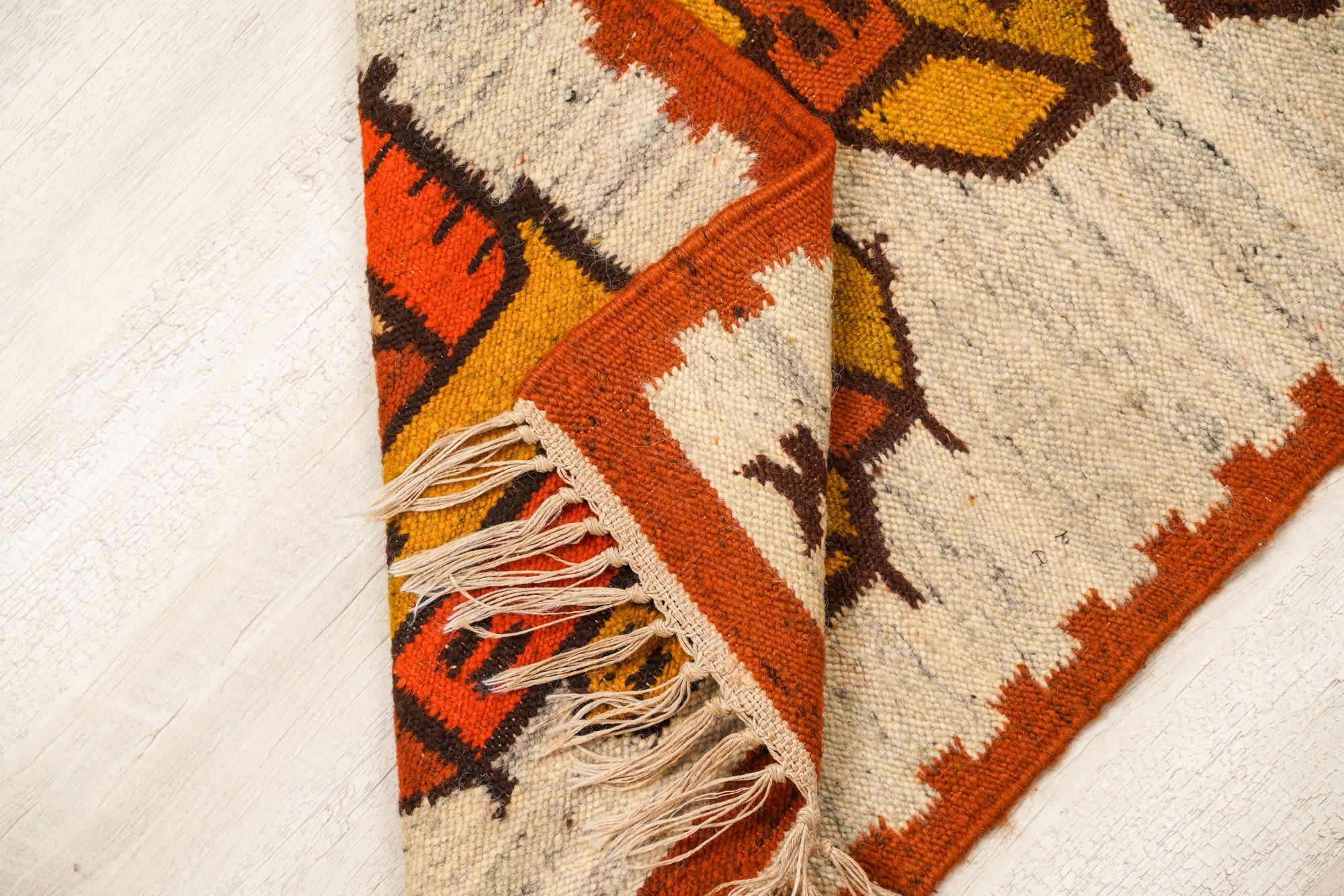 Vintage Polish Folklore Kilim 3'9" x 1'7"
