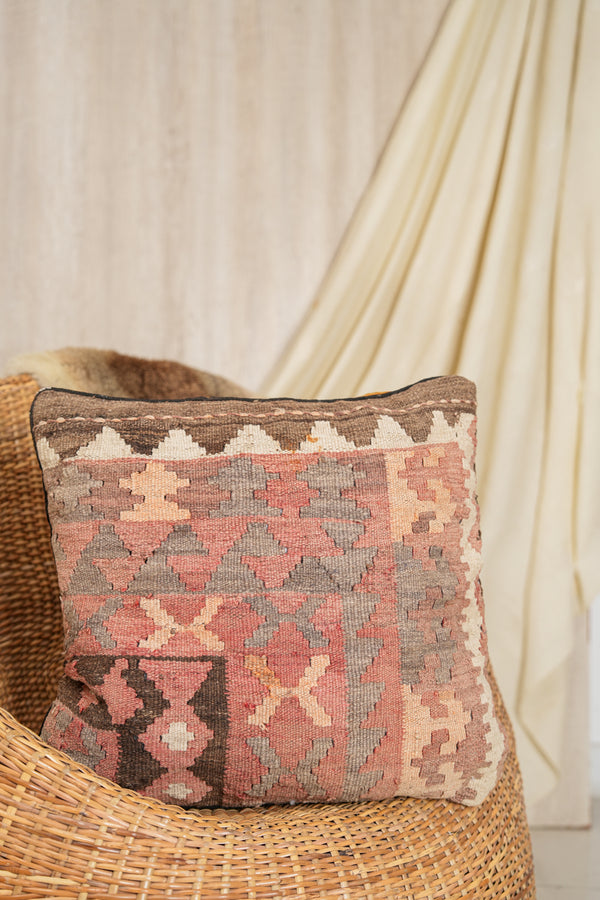 Vintage Afghan Tribal Cushion 1'9" x 1'9"