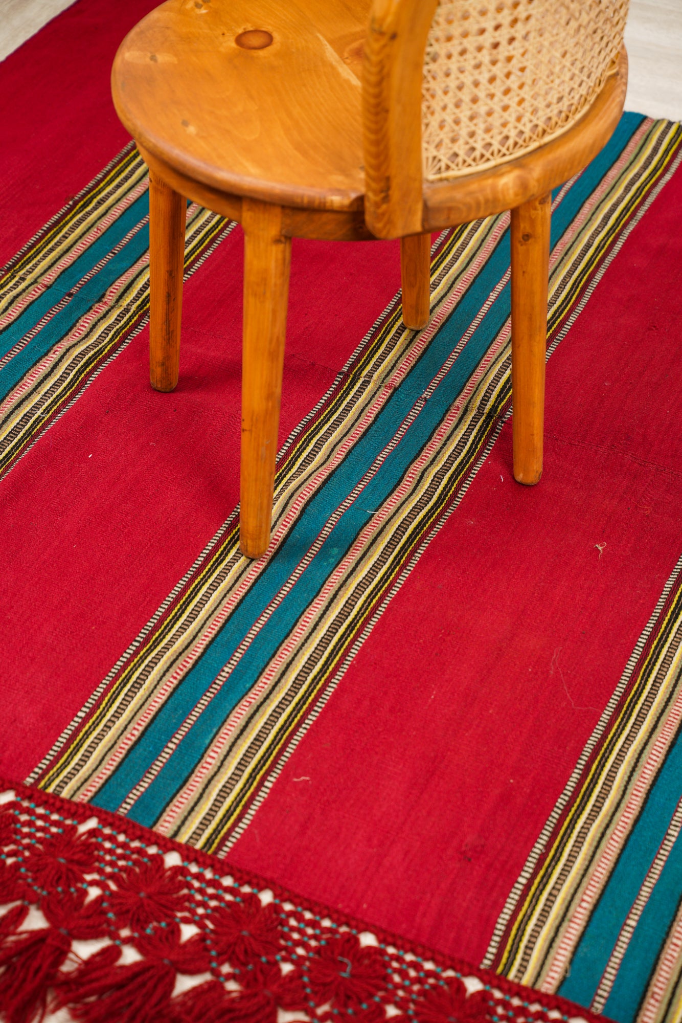 Vintage Macedonian Wool textile 6'9" x 5'