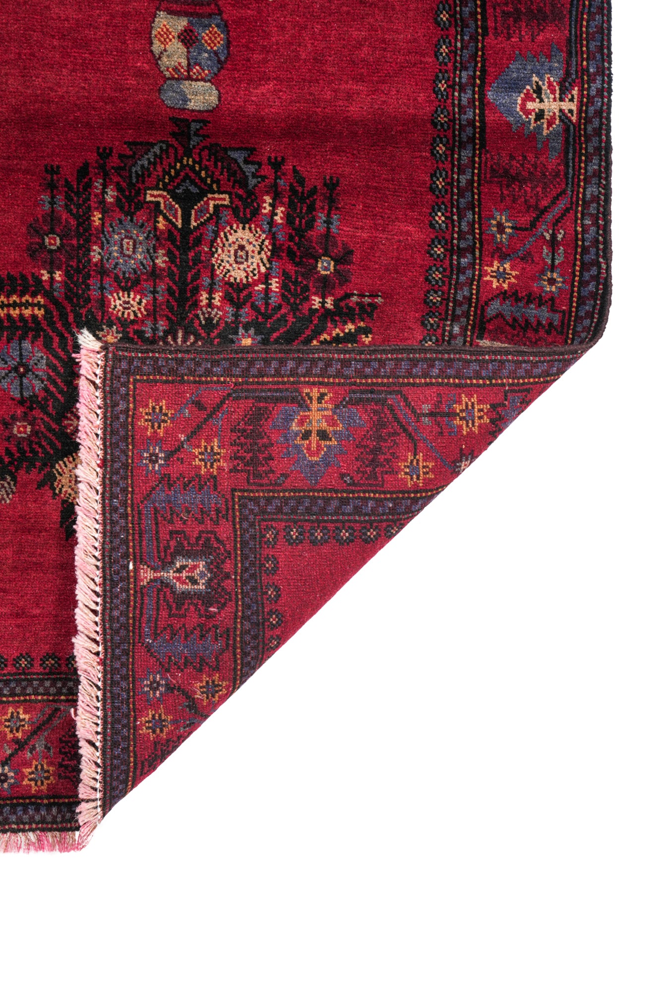 vintage baloch vase rug 4'8" x 2'9"