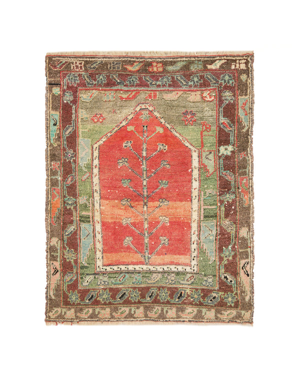 Antique Anatolian Konya Rug 3'9" X 3'