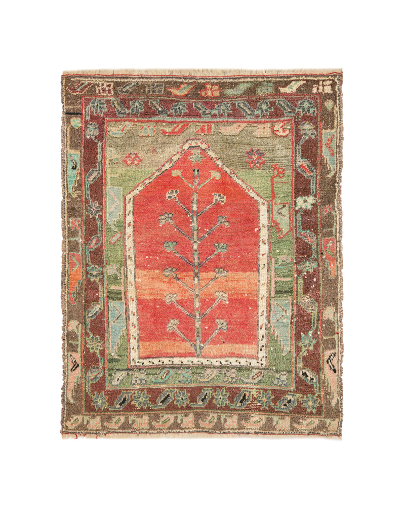 Antique Anatolian Konya Rug 3'9" X 3'