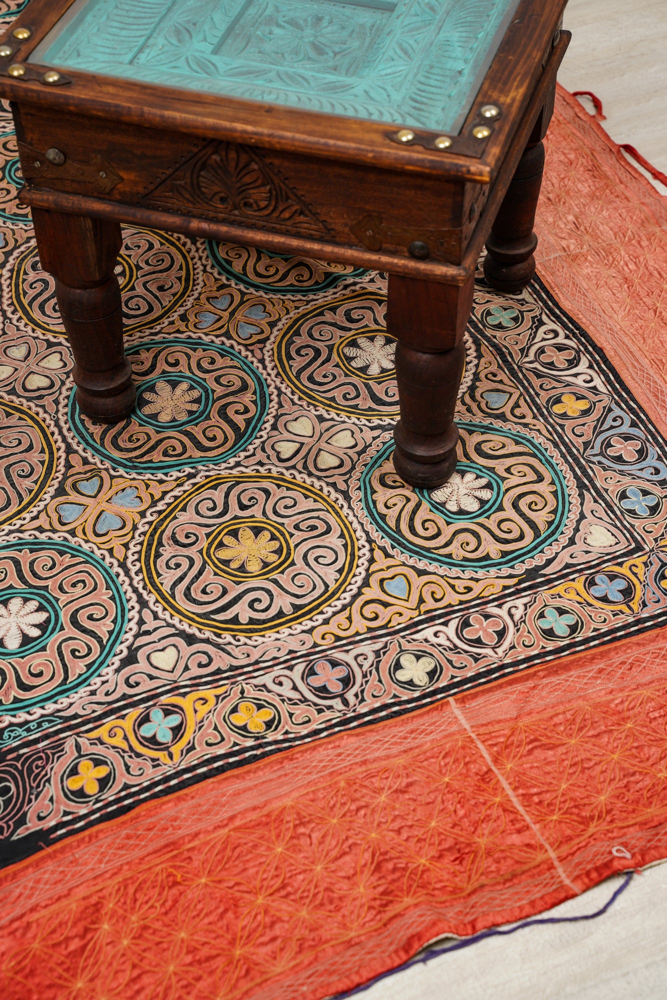 Vintage Kazakhstani Tush KYIZ EMBROIDERY  7'5" x 4'1"