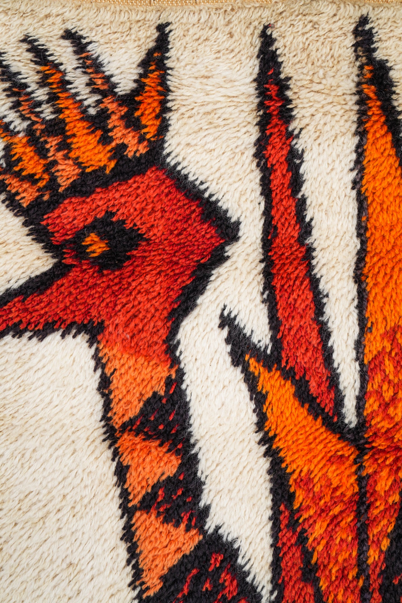 Vintage Scandinavian Rya Rug 3'2" x 2'4" (Danish EGE)