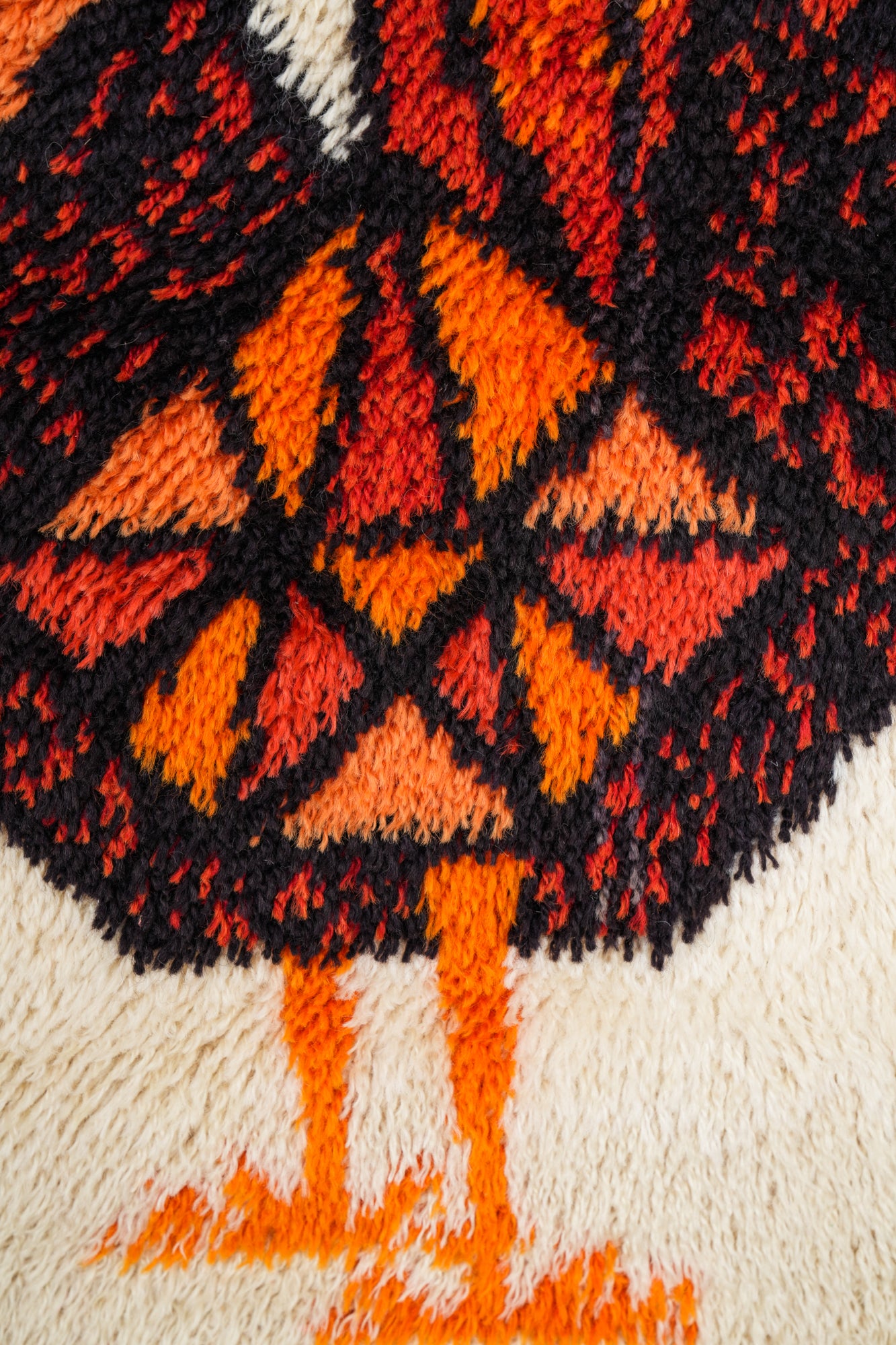 Vintage Scandinavian Rya Rug 3'2" x 2'4" (Danish EGE)