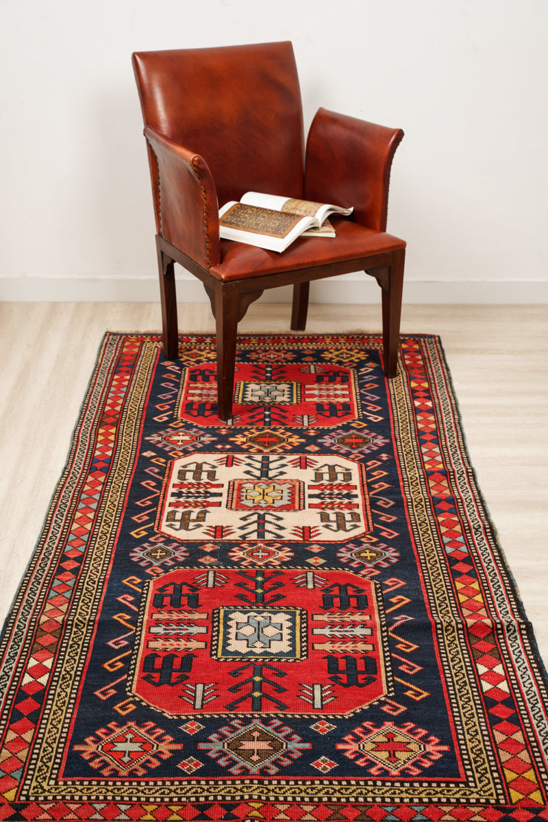 Antique Caucasian Shirvan Rug 7' x 3'5"