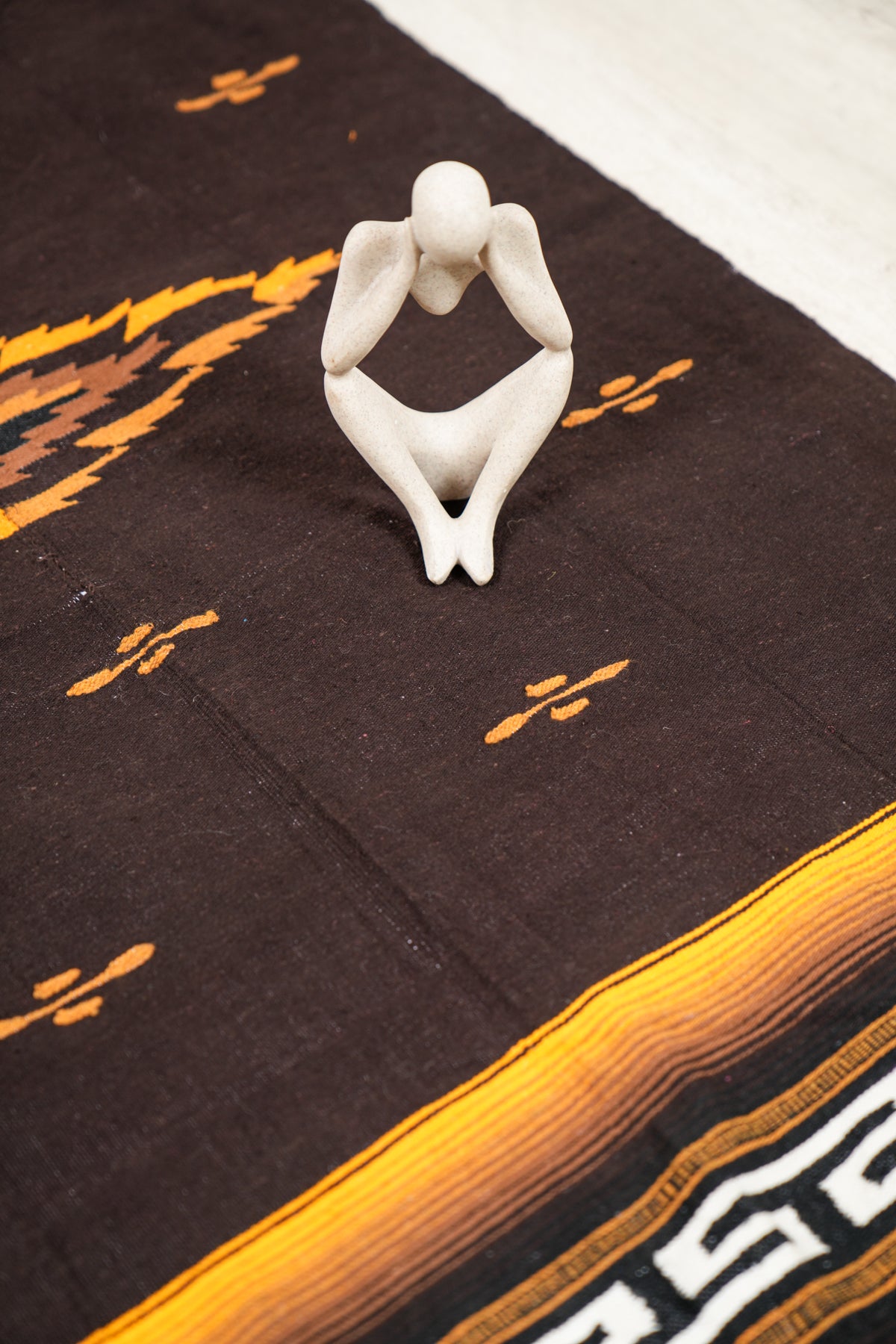 Vintage Mexican Serape Saltillo Kilim 6'6" x 3'