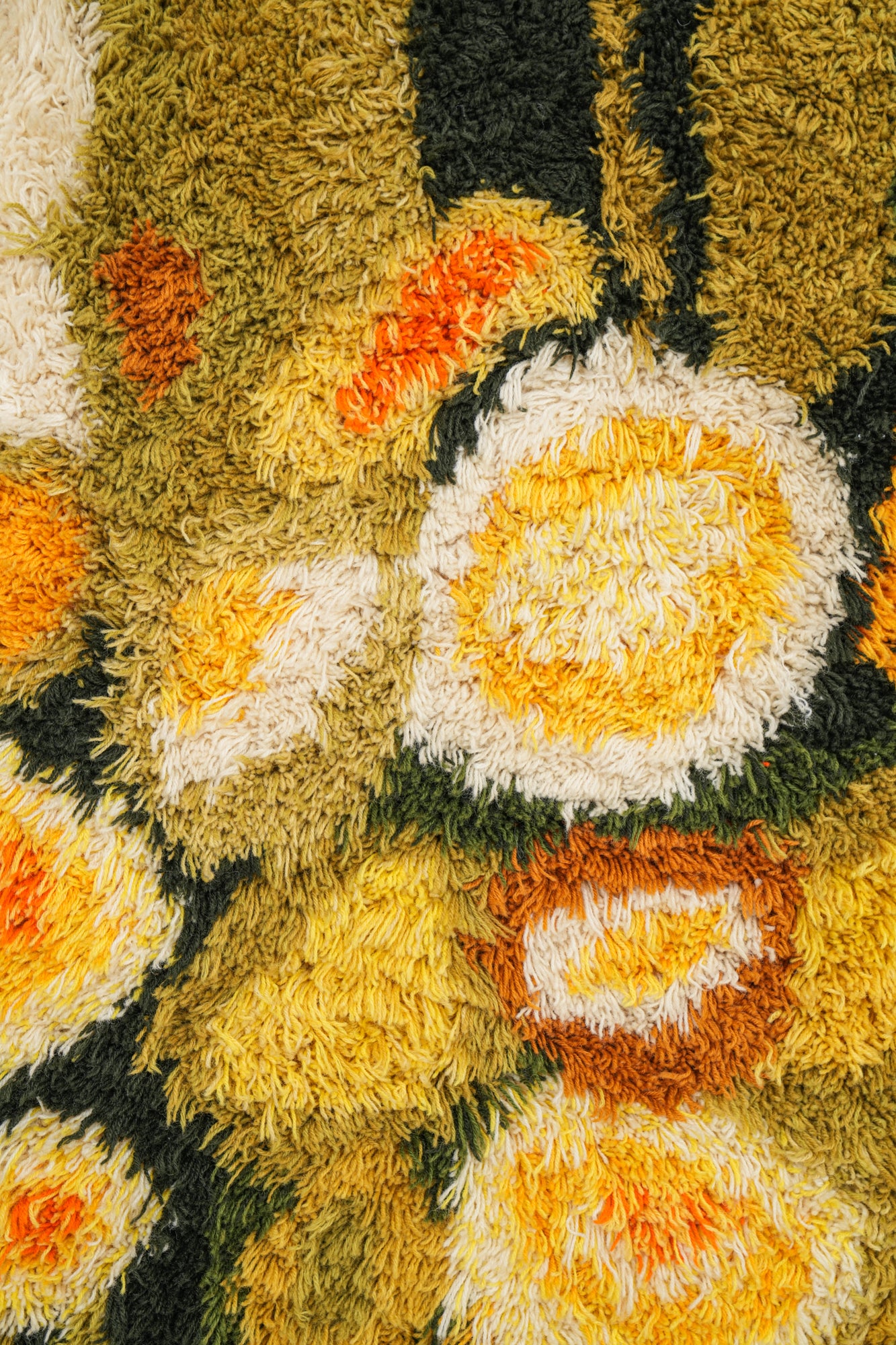 Vintage Scandinavian Rya Rug 5' x 3'
