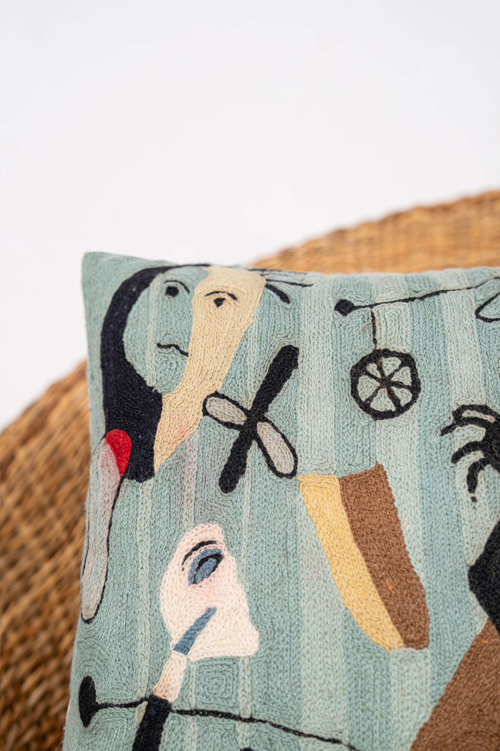 Vintage chain stitch Cushion 1'6" X 1'6"