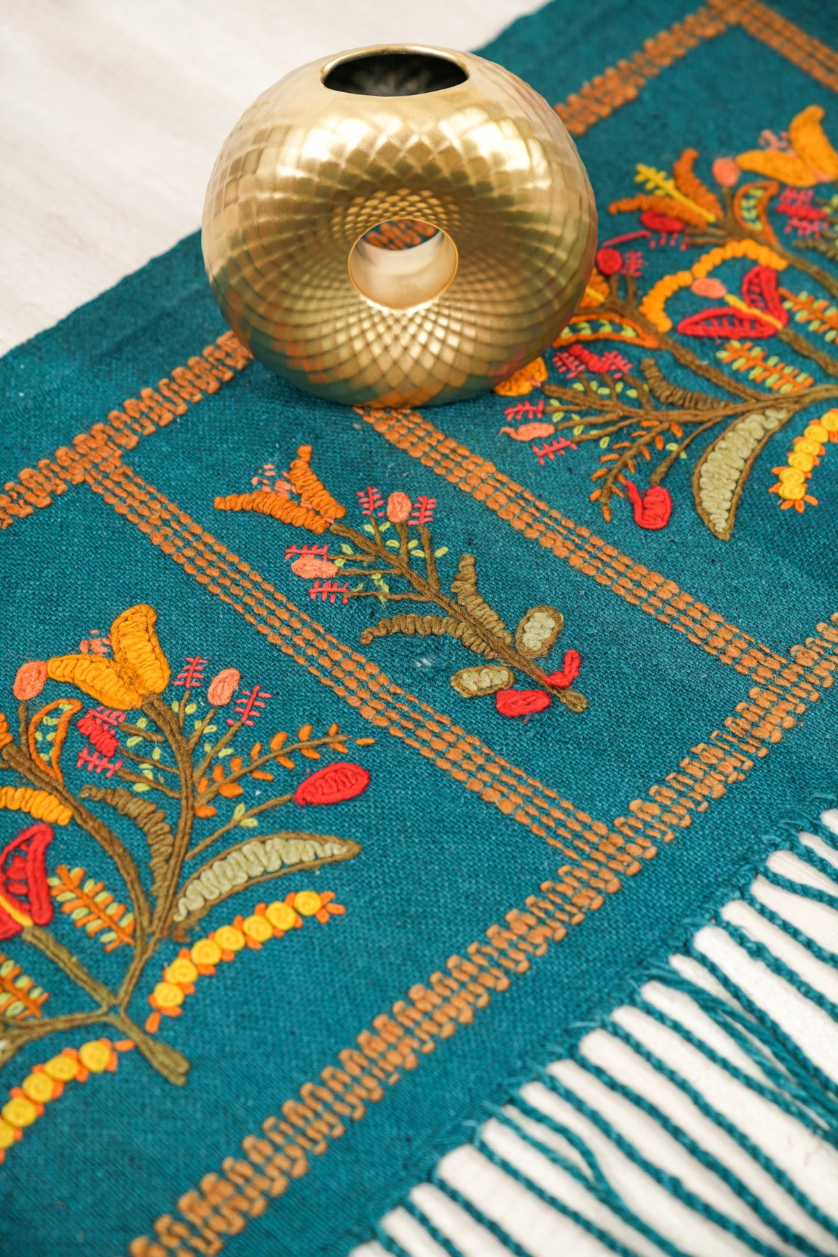 Vintage European Floral embroidery 5'10" x 2'