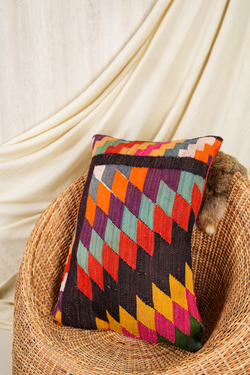 Vintage Scandinavian Kilim Cushion 2'2" x 1'7"