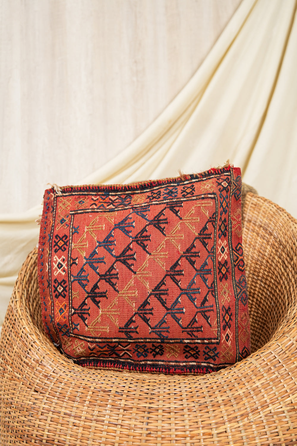 Antique Turkish Cecim Kilim Cushion 1'7" x 1'7"